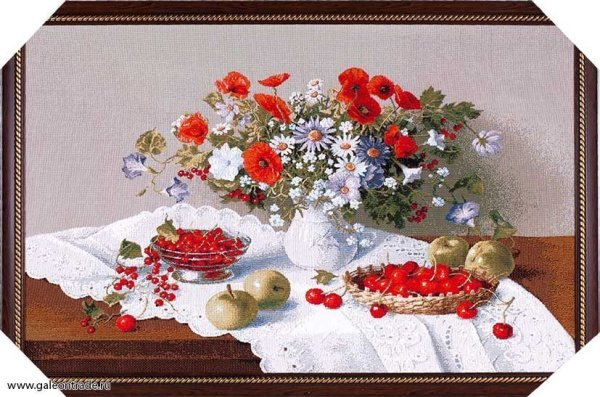 Картина гобелен 48х74 Цветы и ягоды/10092-1/иваново